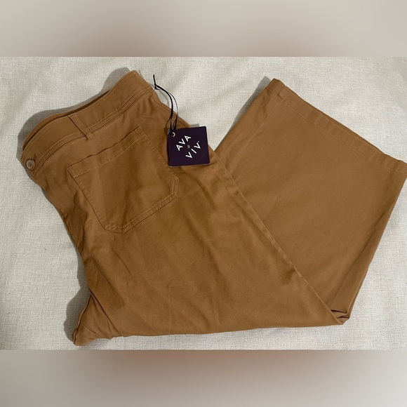 Ava & Viv Brown Wide Leg Capri Pants - Size 22new with tags - Picture 8 of 10